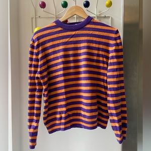 Striped purple and orange zara knit sweater size M